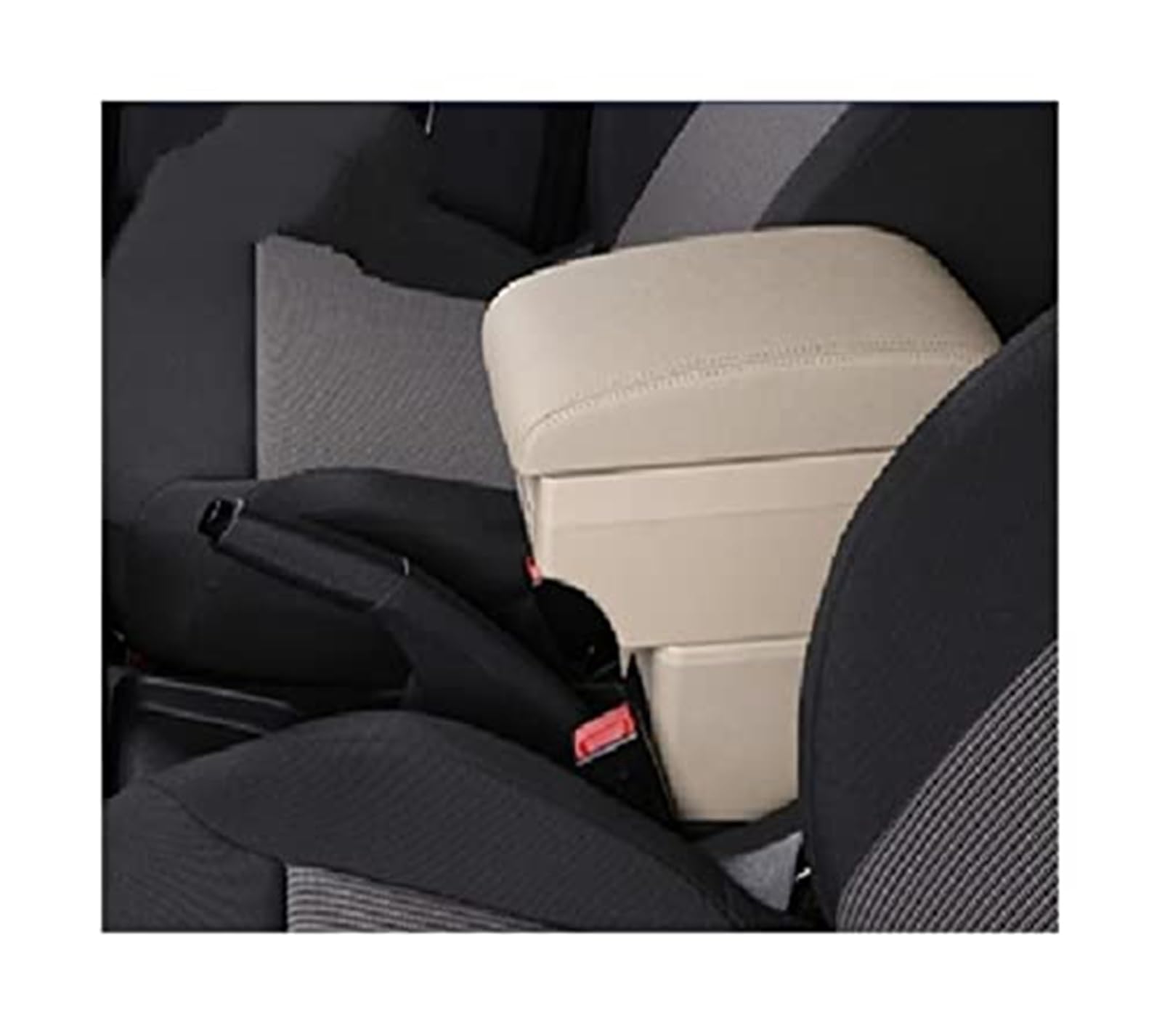 Wivplex Autozubehör, for Seat, for Leon Auto-Armlehnenbox, Armlehne, Auto-Armlehne, Mittelkonsole, Aufbewahrungsbox(Black C-beige) von Wivplex