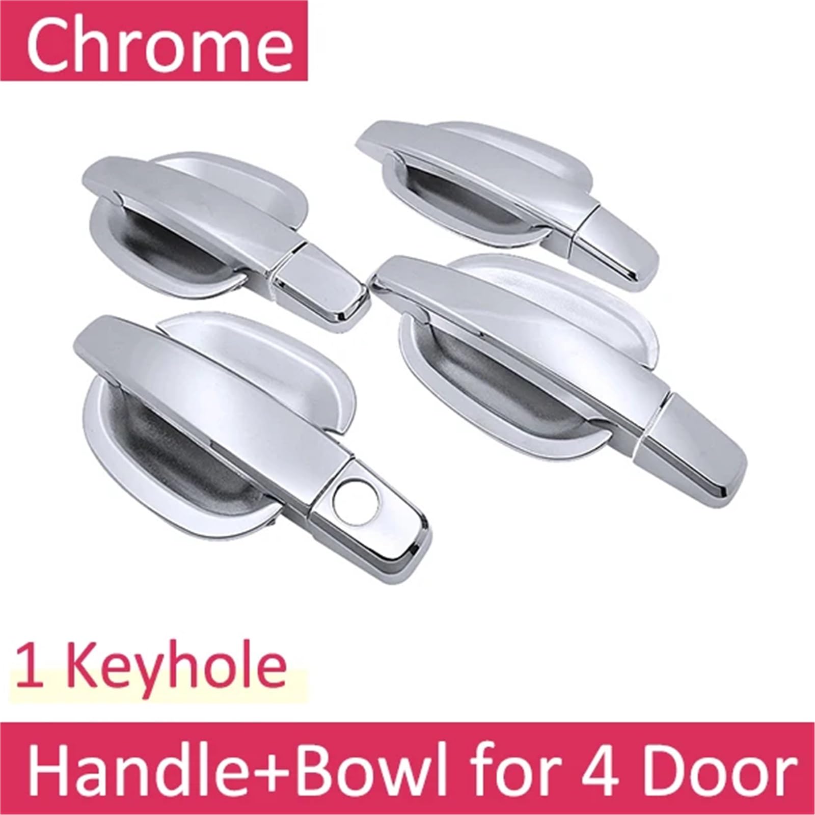 Wivplex Chrom-Türgriffabdeckung for Opel Astra H 2004–2009, for Vauxhall Holden Family Trim Set, Außenzubehör 2005, 2006, 2007, 2008 Zierleiste für Türgriffabdeckung(Handle Bowl 4 Door) von Wivplex