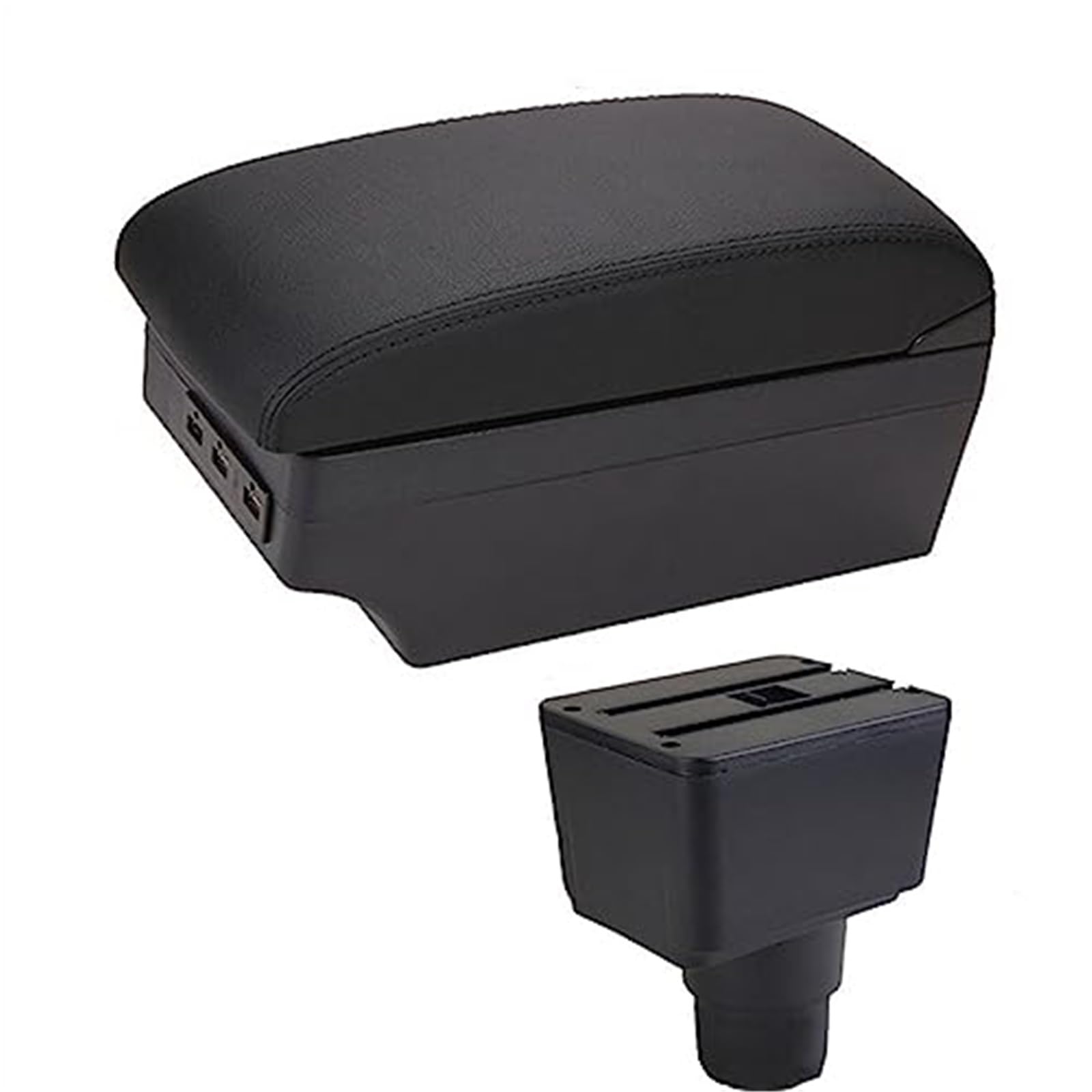 Wivplex Details for Innenraum der Auto-Armlehnenbox, Zubehör for Nachrüstung der Mittelkonsole, for Ford, for Ecosport, 2018 2019 2020 2021(Black E1 Black Line) von Wivplex