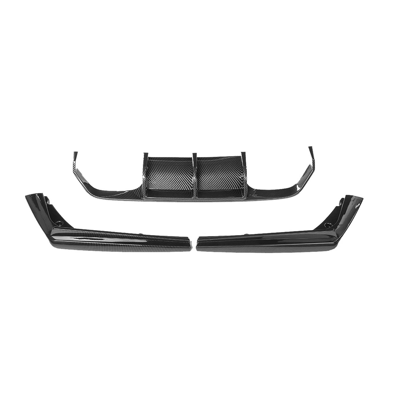 Wivplex F82 M4 Auto Heckstoßstange Diffusor Spoiler Lip Splitter, for, for F80 M3 F82 M4 2015-2020 Heckstoßstange Chassis Schutzfolie Heckspoiler(Carbon Fiber Look) von Wivplex