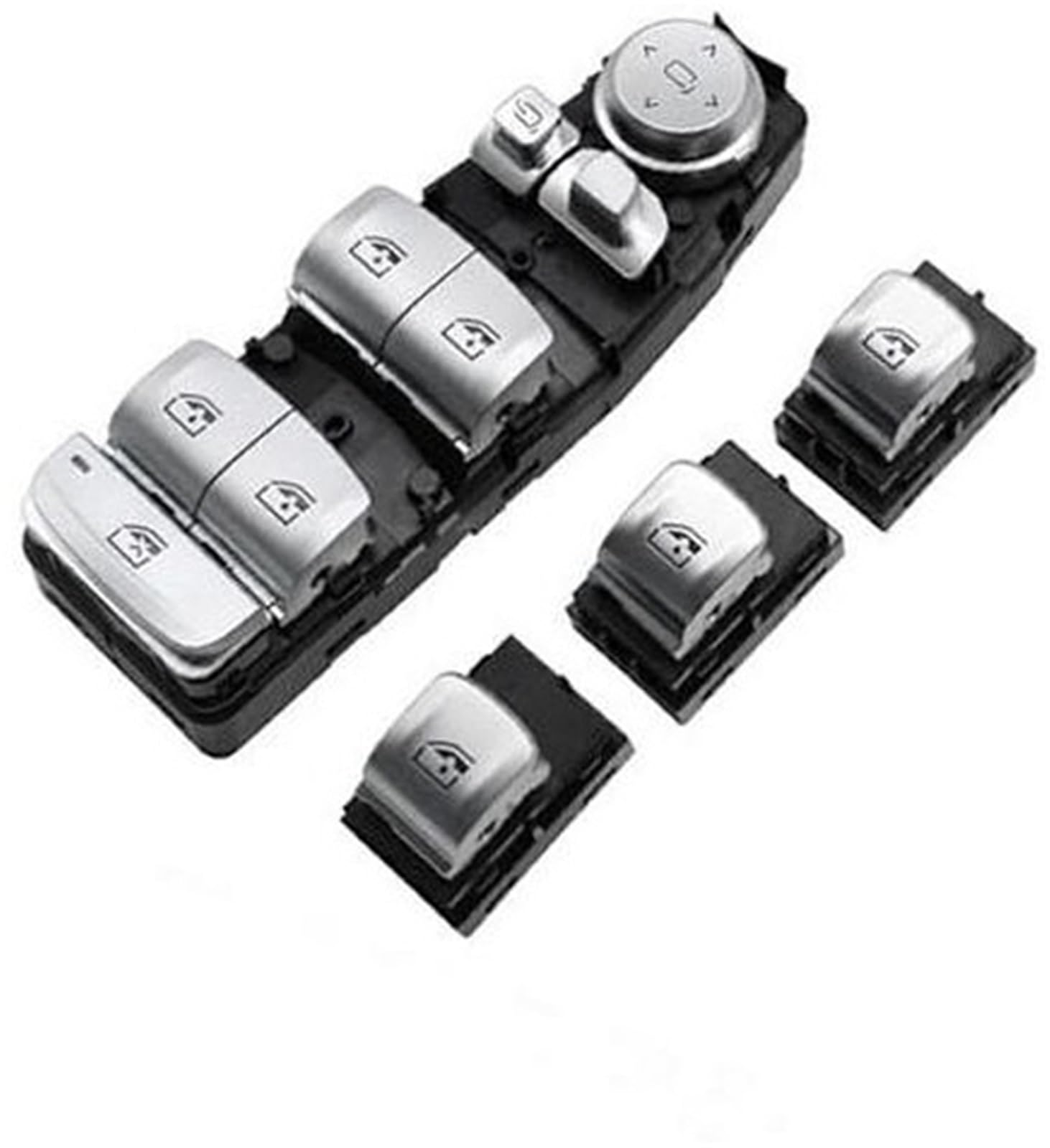 Wivplex Fensterschalter, Fensterheber-Steuerknopf, for, 3 5 7 X5 X6 F30 F35 F25 F26 F07 F10 F18 F01 F02 Autofensterschalterknopf(Black Model A 4pcs Set) von Wivplex