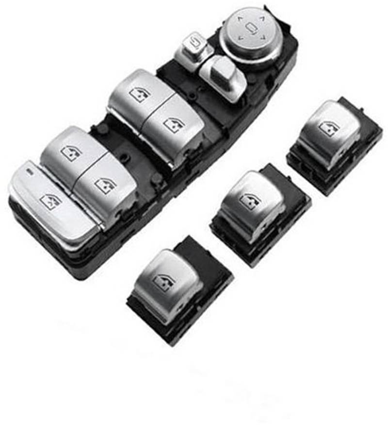 Wivplex Fensterschalter, Fensterheber-Steuerknopf, for, 3 5 7 X5 X6 F30 F35 F25 F26 F07 F10 F18 F01 F02 Autofensterschalterknopf(Black Model A 4pcs Set) von Wivplex