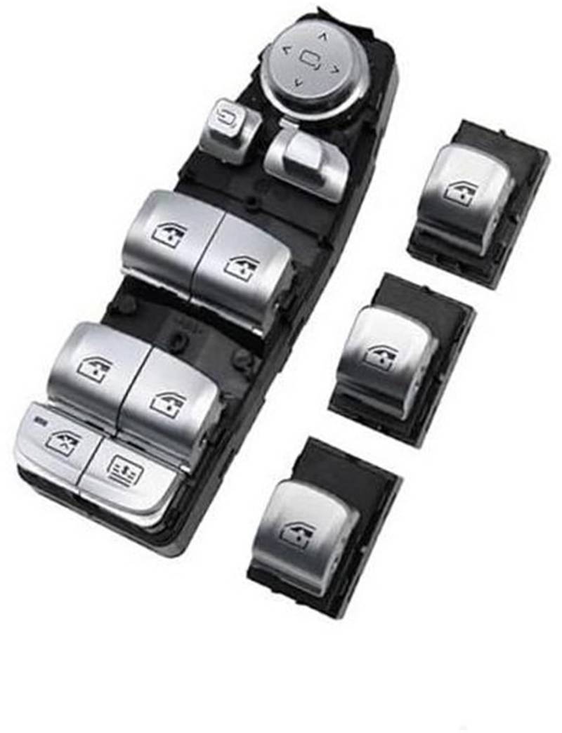 Wivplex Fensterschalter, Fensterheber-Steuerknopf, for, 3 5 7 X5 X6 F30 F35 F25 F26 F07 F10 F18 F01 F02 Autofensterschalterknopf(Black Model B 4pcs Set) von Wivplex