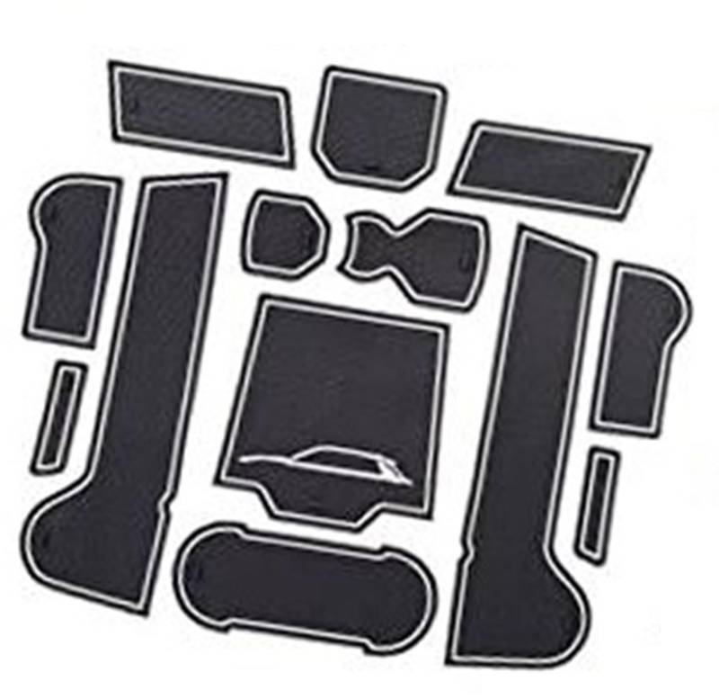 Wivplex For VW, for T-ROC, TROC 2018-2023 2024 Auto Gummimatten, for T-ROC, Automatten Türschlitzmatte Auto Armlehne Getränkehalter Matte Mittelkonsole Antirutschmatten Innenraum Gummimatten, for T-RO von Wivplex