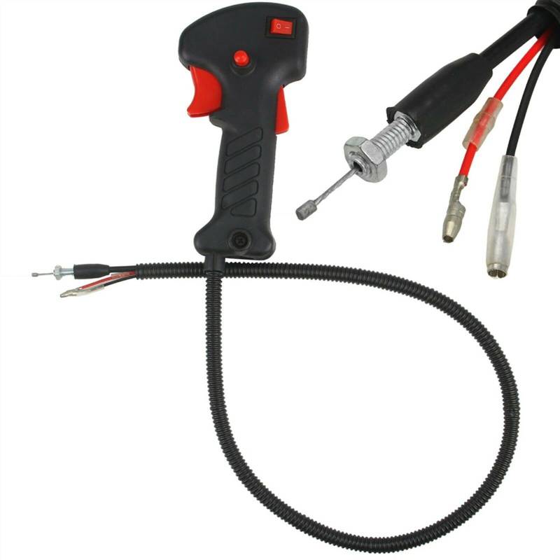 Wivplex Gas Controle Schalter Griff Rasenmäher Ersatz Trimmer Freischneider Griff Schalter Gas Auslöser Kabel Gasgriffschalter für Rasenmäher von Wivplex