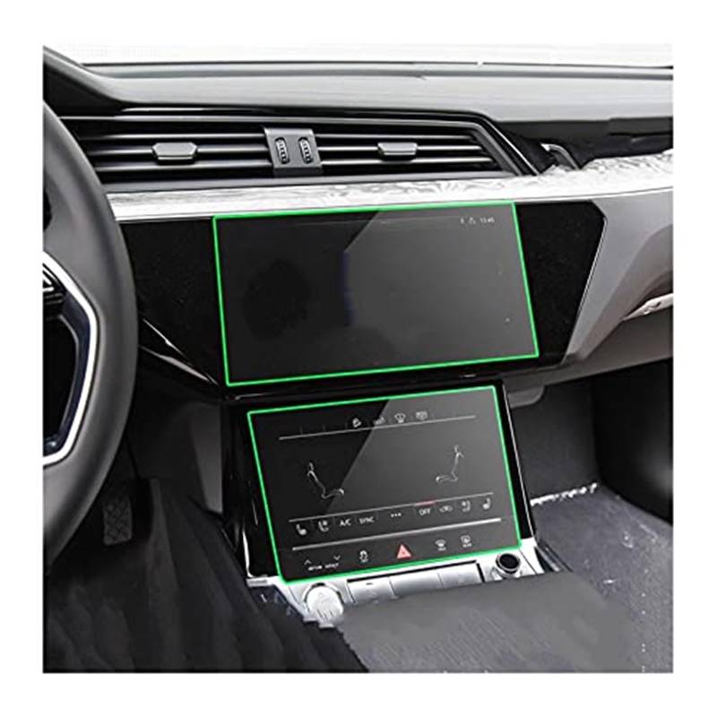 Wivplex Instrumenten-Displayschutzfolie for E-tron 2018–2021, Auto-Armaturenbrett-Schutzfolie, GPS, gehärtetes Glas, LCD-Display-Schutzfolie, gehärtetes Glas Auto-Displayschutz(BLACK Navigation Glass) von Wivplex