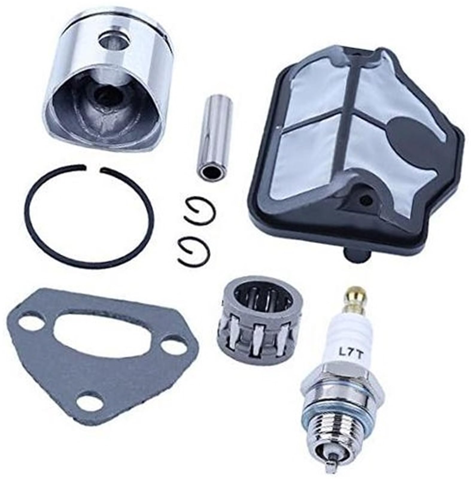 Wivplex Luftfilter, Schalldämpfer, Dichtung, Lager, Zündkerze und 40-mm-Kolbensatz for Husqvarna 141, 141LE, 142, 142E, 41 Kettensägenteile Rasenmäher-Zündkerze Wivplex Luftfilter, Schalldämpfer, Dichtung, Lager, Zündkerze und 40-mm-Kolbensatz for Husqvarna 141, 141LE, 142, 142E, 41 Kettensägenteile Rasenmäher-Zündkerze von Wivplex
