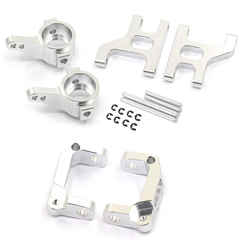 Wivplex Metall-Vorderradlenker-C-Nabenträger-Aufhängungsarmsatz 1/10 RC Crawler Car, for Tamiya, for CC01 CC-01 Aufhängungsarm-Set(Silver) von Wivplex