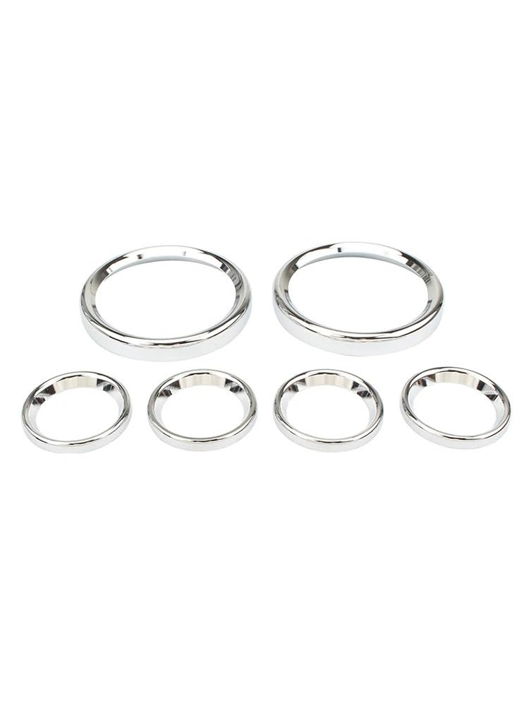 Wivplex Motorrad Tacho Trim Gauge Lünette Abdeckung Kit Instrument Ringe, for Harley, Electra Glide Street Glide Tour Glide 1996-2013 Tachometerblende(Chrome) von Wivplex
