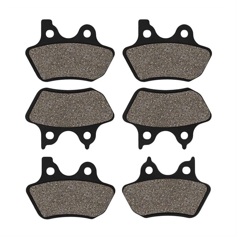 Wivplex Motorrad Vorne Hinten Bremsbelag, for Harley Touring Electra Road King Street Glide FLHR FLHT FLHX FLHTCU V-Rod VRSCA VRSCB Motorrad-Bremsbeläge(3 Pairs) von Wivplex