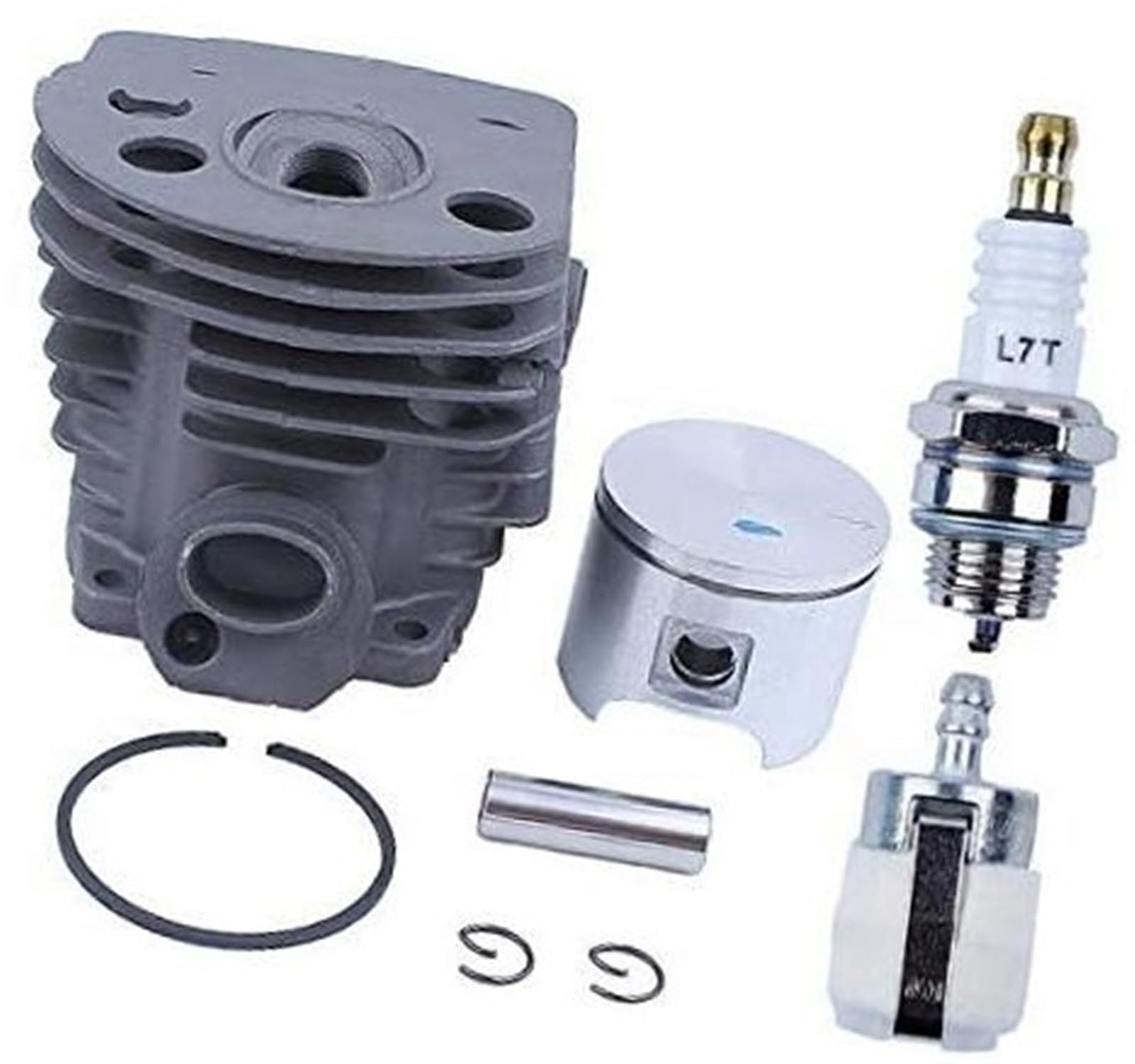 Wivplex Nikasil-beschichteter Zylinderkolbensatz (46 mm), for Husqvarna, 51 55, for Rancher, Kettensäge 503 60 91-71, Kraftstofffilter, Zündkerze Rasenmäher-Zündkerze von Wivplex