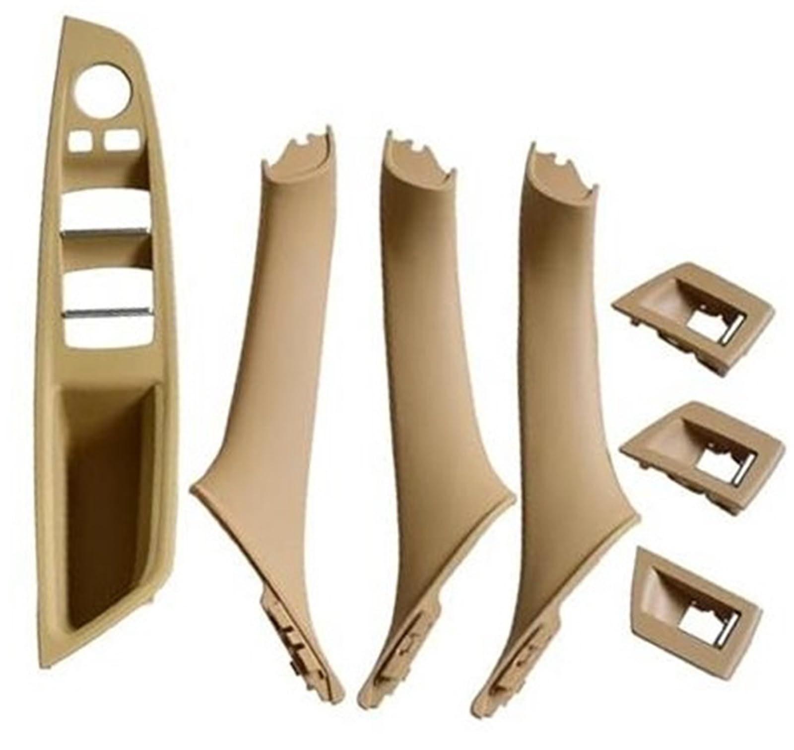 Wivplex Rotbraune Innentürgriff-Armlehnen-Limousinenverkleidung, for, 5 Serie F10 F11 520i 525d 535i 550i 523i 51417225853 Türinnengriff(Beige-7pcs) von Wivplex