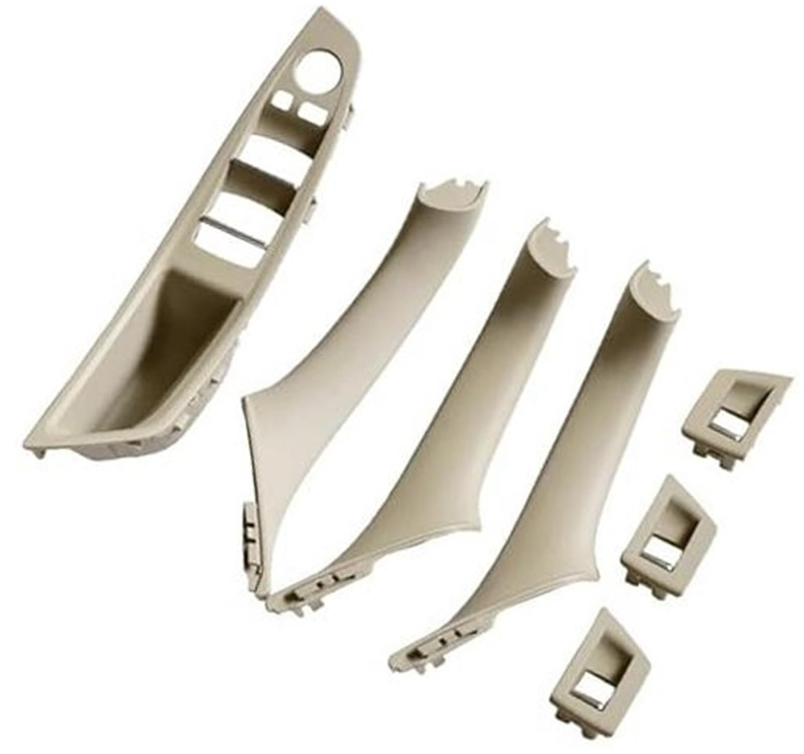 Wivplex Rotbraune Innentürgriff-Armlehnen-Limousinenverkleidung, for, 5 Serie F10 F11 520i 525d 535i 550i 523i 51417225853 Türinnengriff(Beige-White-7pcs) von Wivplex