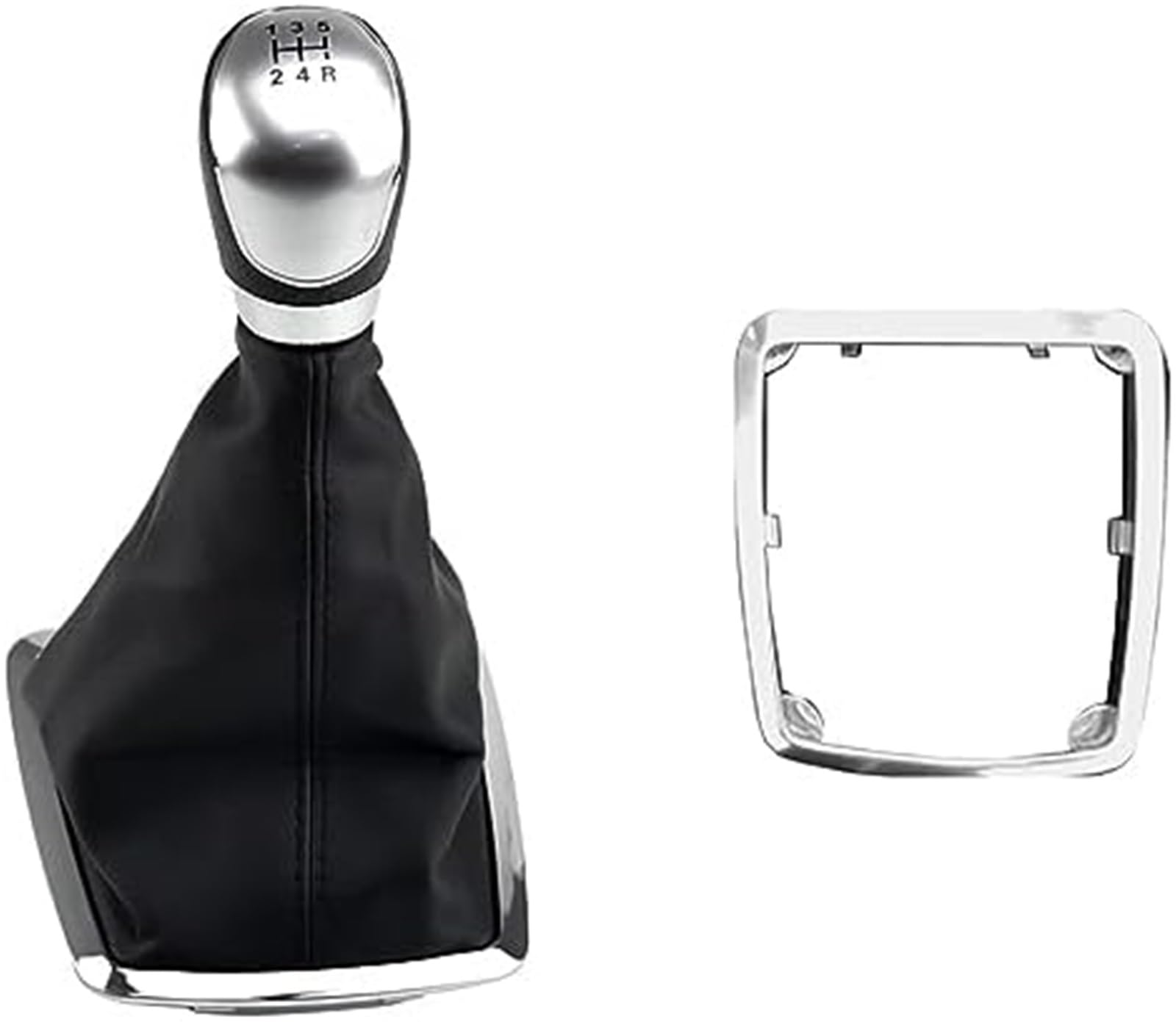 Wivplex Schaltknauf, 5 6-Gang MT Schaltknauf Schalthebelmanschette Kofferraumabdeckung, for Ford, for Focus, 2, for Mondeo, MK2 2004-2011 (Größe : Silver 5 Speed ​​A) Auto-Schaltknauf von Wivplex