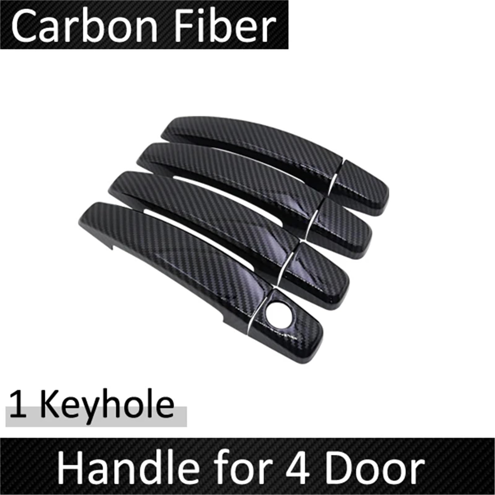 Wivplex Schwarzer Carbonfaser-Griff for Chrom-Seitentürverkleidungssatz, for Opel, Astra H 2004~2015 Holden, for Vauxhall, GTC Autozubehör Zierleiste für Türgriffabdeckung(White) von Wivplex