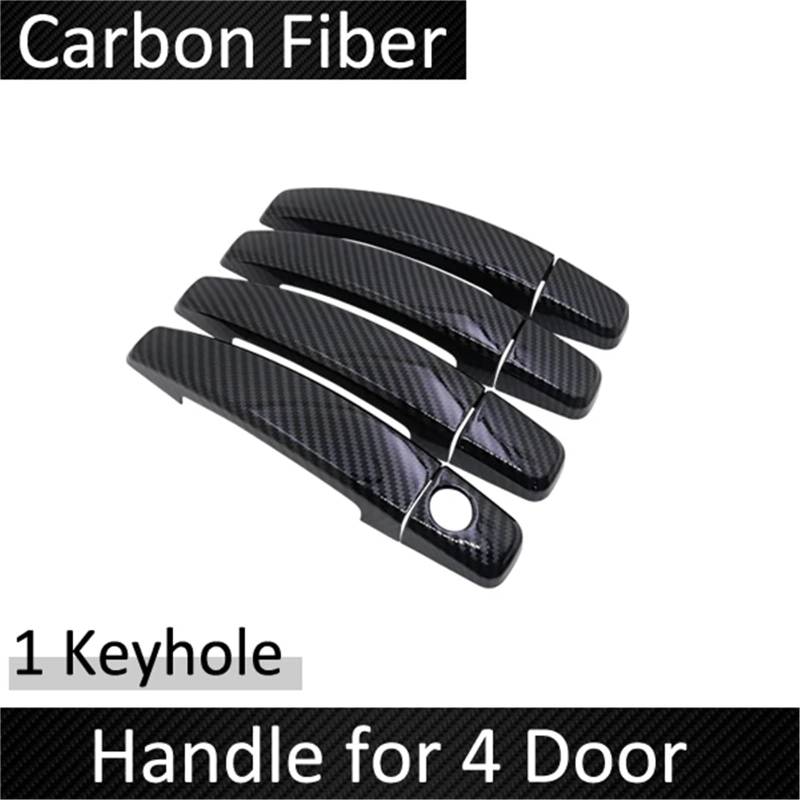 Wivplex Schwarzer Carbonfaser-Griff for Chrom-Seitentürverkleidungssatz, for Opel, Astra H 2004~2015 Holden, for Vauxhall, GTC Autozubehör Zierleiste für Türgriffabdeckung(White) von Wivplex