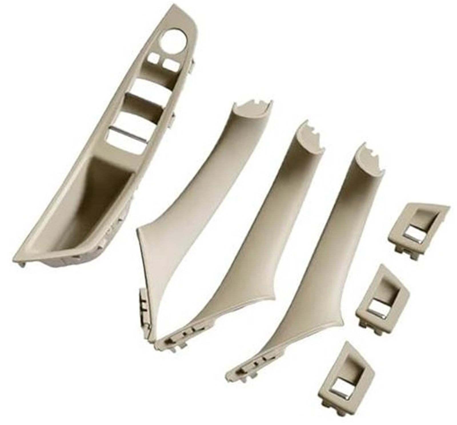 Wivplex Top ABS Armlehne Innentüren Griff Panel Pull Trim LHD, for, 5 Serie F10 F11 520i 528i 525d 535i Schwarz Beige 51417225858 Türinnengriff(Beige-White-7Pcs) von Wivplex