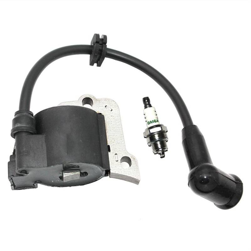 Wivplex Zündspulenmodul und BM6A-Zündkerze for Husqvar 143R 143R II 143AE 15 236R Rasentrimmer-Freischneider-Magnetoteile 531007767 Zündspule von Wivplex