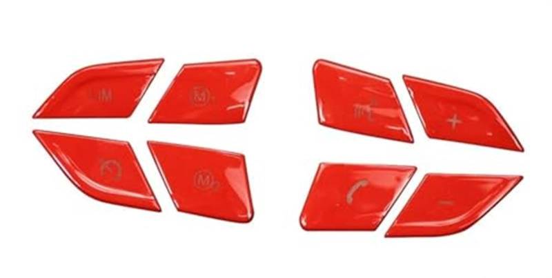 Wivplex for, X1 F48 X2 F39 2020-2022 Auto-Styling Lenkradknopfschalter Dekoration Abdeckung Aufkleber Verkleidung Auto-Innenausstattung Auto-Lenkrad-Aufkleber(Red) von Wivplex