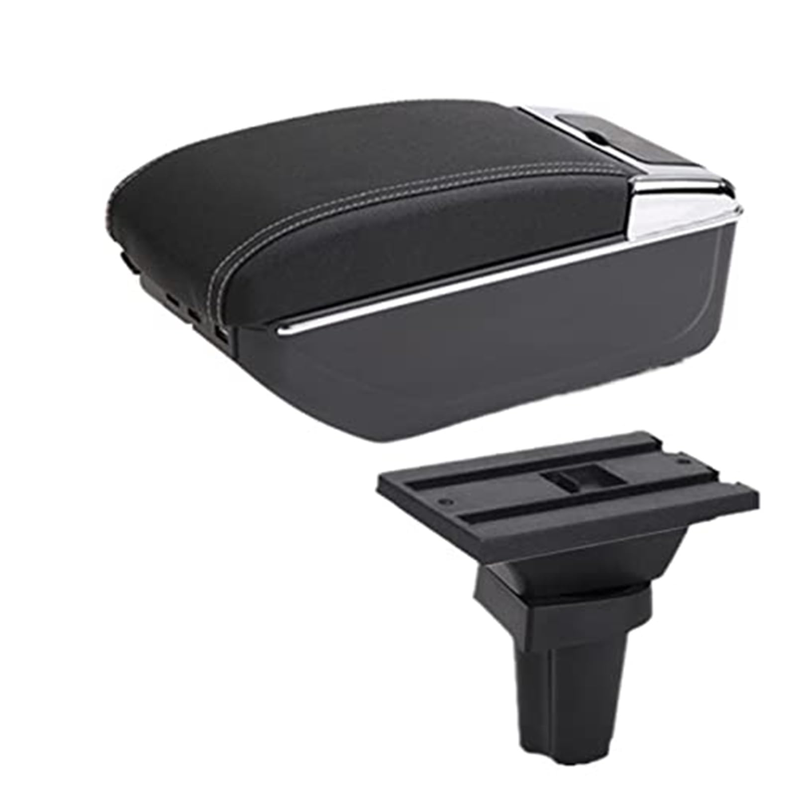 Wivplex for CR-Z CRZ Armlehne Box Mittelkonsole Aufbewahrungsbox Innenteile Zubehör Armlehne Mitte Aufbewahrungsbox Mit USB Armlehnenbox(Black D3 7 USB) von Wivplex