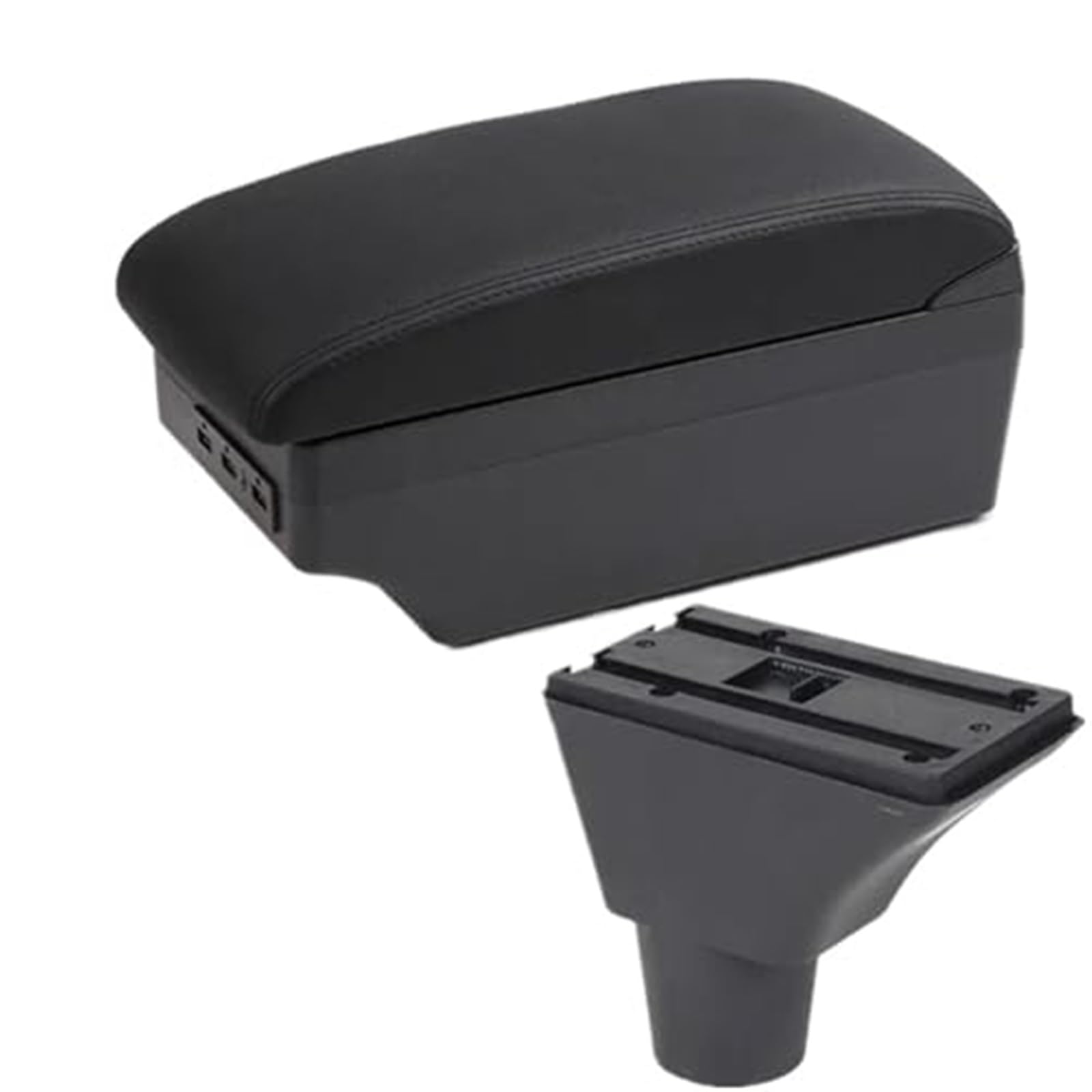 Wivplex for Citroen, C3 C4 Armlehne Box Mittelkonsole Zentrale Aufbewahrungsbox Getränkehalter Zubehör USB-Lade Autozubehör(Black C2 Black Line 7usb) von Wivplex