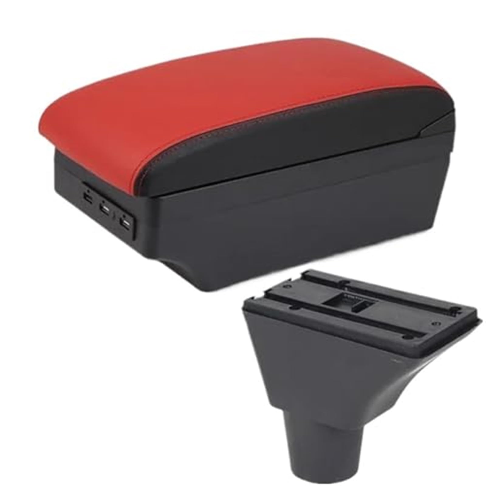 Wivplex for Citroen, C3 C4 Armlehne Box Mittelkonsole Zentrale Aufbewahrungsbox Getränkehalter Zubehör USB-Lade Autozubehör(Black C5 Black Border 7usb) von Wivplex