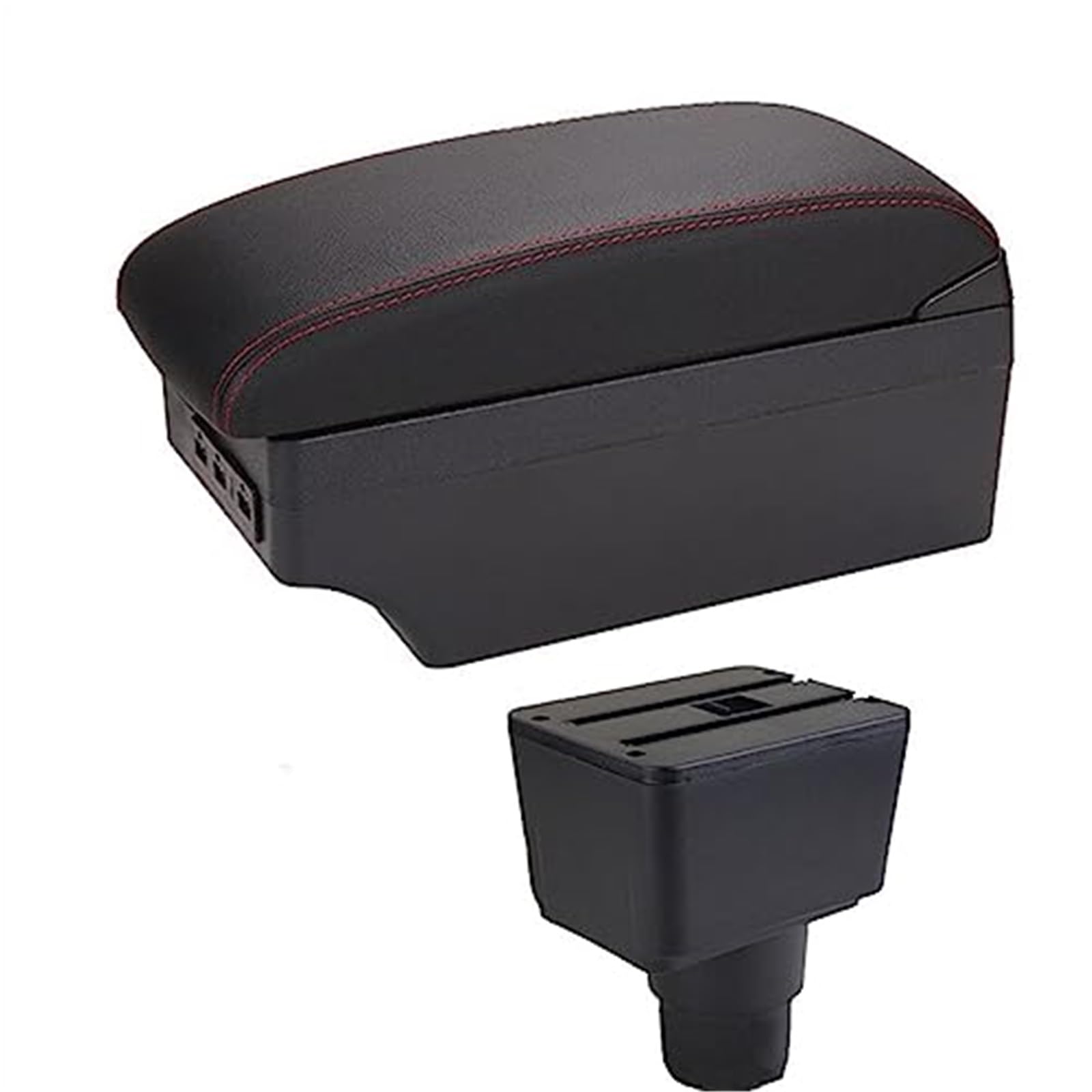 Wivplex for Ford, for Ecosport, 2018–2021, Auto-Armlehnenbox, Innendetails, Retrofit Center Storage Box Konsolenzubehör(Black E1 Red Line) von Wivplex