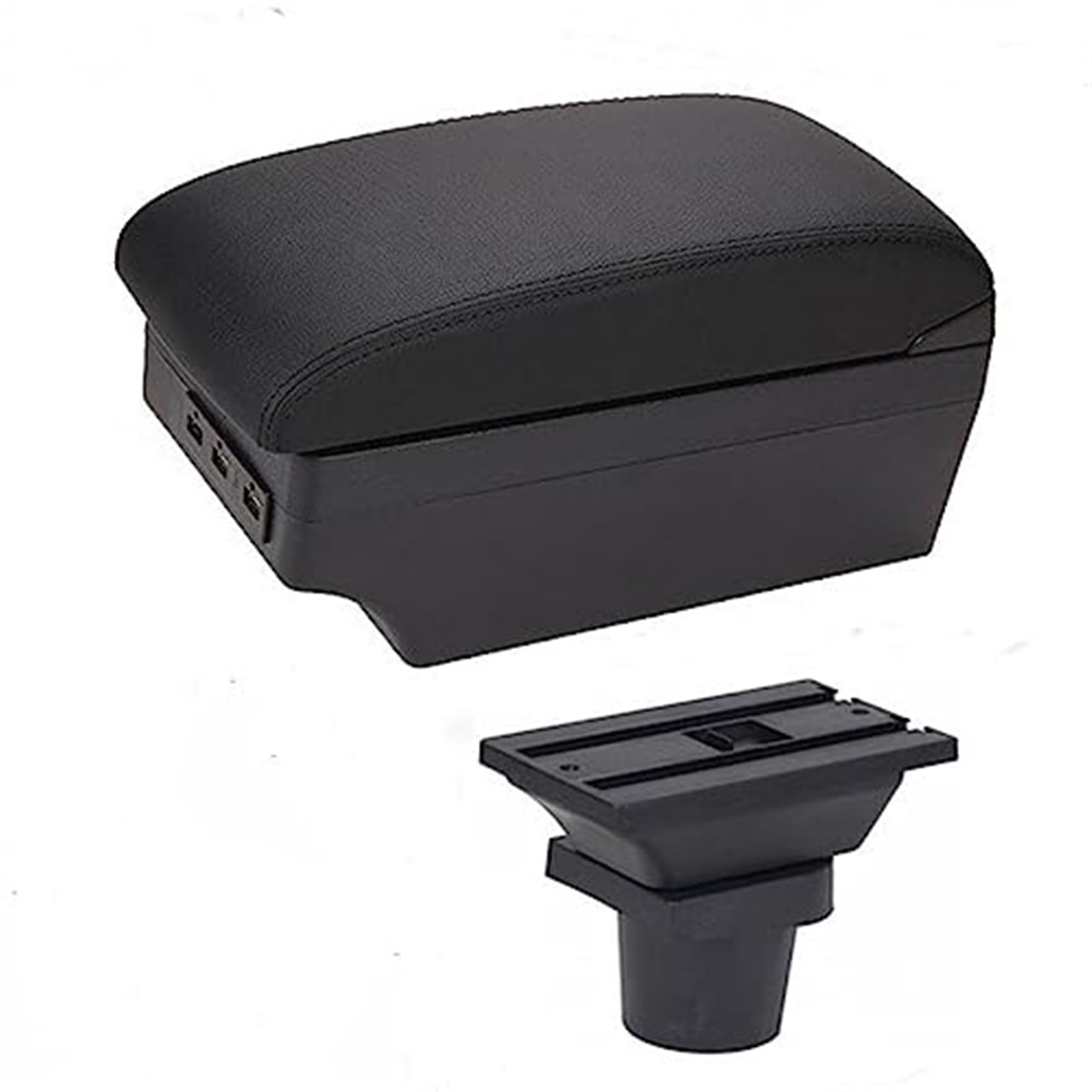 Wivplex for Kia, for Picanto Armlehnenbox Mittelkonsole Aufbewahrungskoffer Modifikationszubehör mit Getränkehalter USB-Anschluss(Black C-Black Black Line) von Wivplex