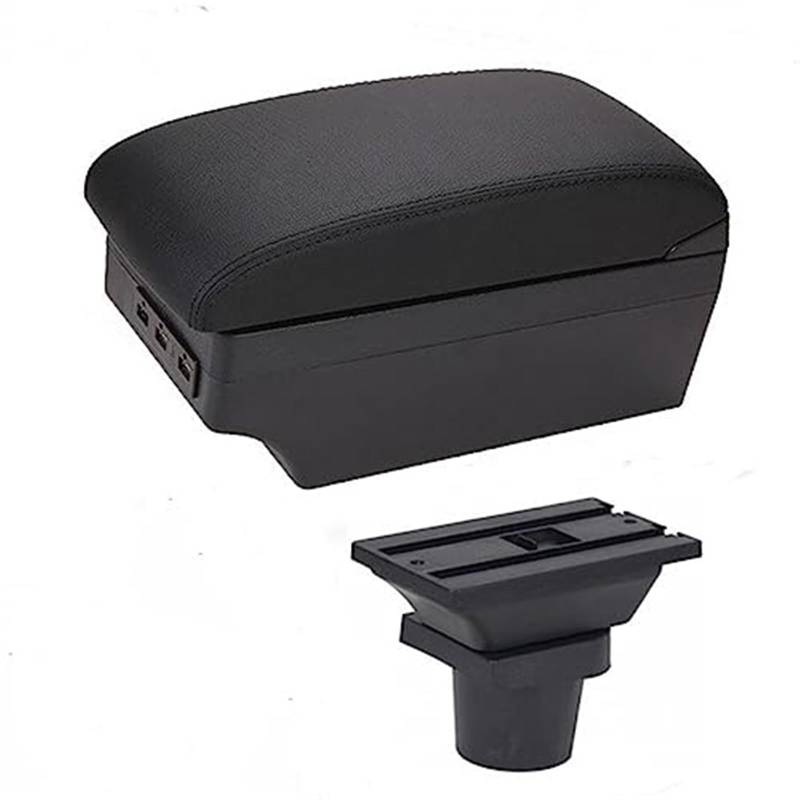 Wivplex for Kia, for Picanto Armlehnenbox Mittelkonsole Aufbewahrungskoffer Modifikationszubehör mit Getränkehalter USB-Anschluss(Black C-Black Black Line) von Wivplex
