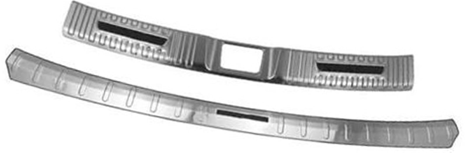 Wivplex for Mitsubishi, for Eclipse, for Cross 2018 2019 Schwelle Artikel Pedal Hinten Schutz Heckklappe Streifen Auto Styling Streifen Heckstoßstangenschutz fürs Auto(Silver Black 2pcs) von Wivplex