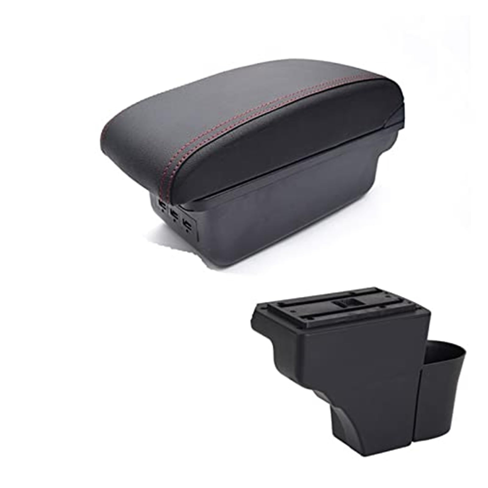Wivplex for Nissan, for Note 2016-2018 Armlehne Innenmittelkonsole Aufbewahrungsbox Armlehne Auto-Styling-Dekoration(Black D Red) von Wivplex