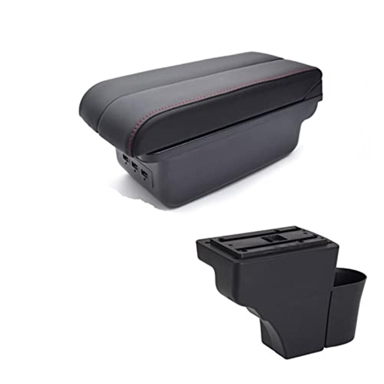 Wivplex for Nissan, for Note 2016-2018 Armlehne Innenmittelkonsole Aufbewahrungsbox Armlehne Auto-Styling-Dekoration(Black E Red) von Wivplex