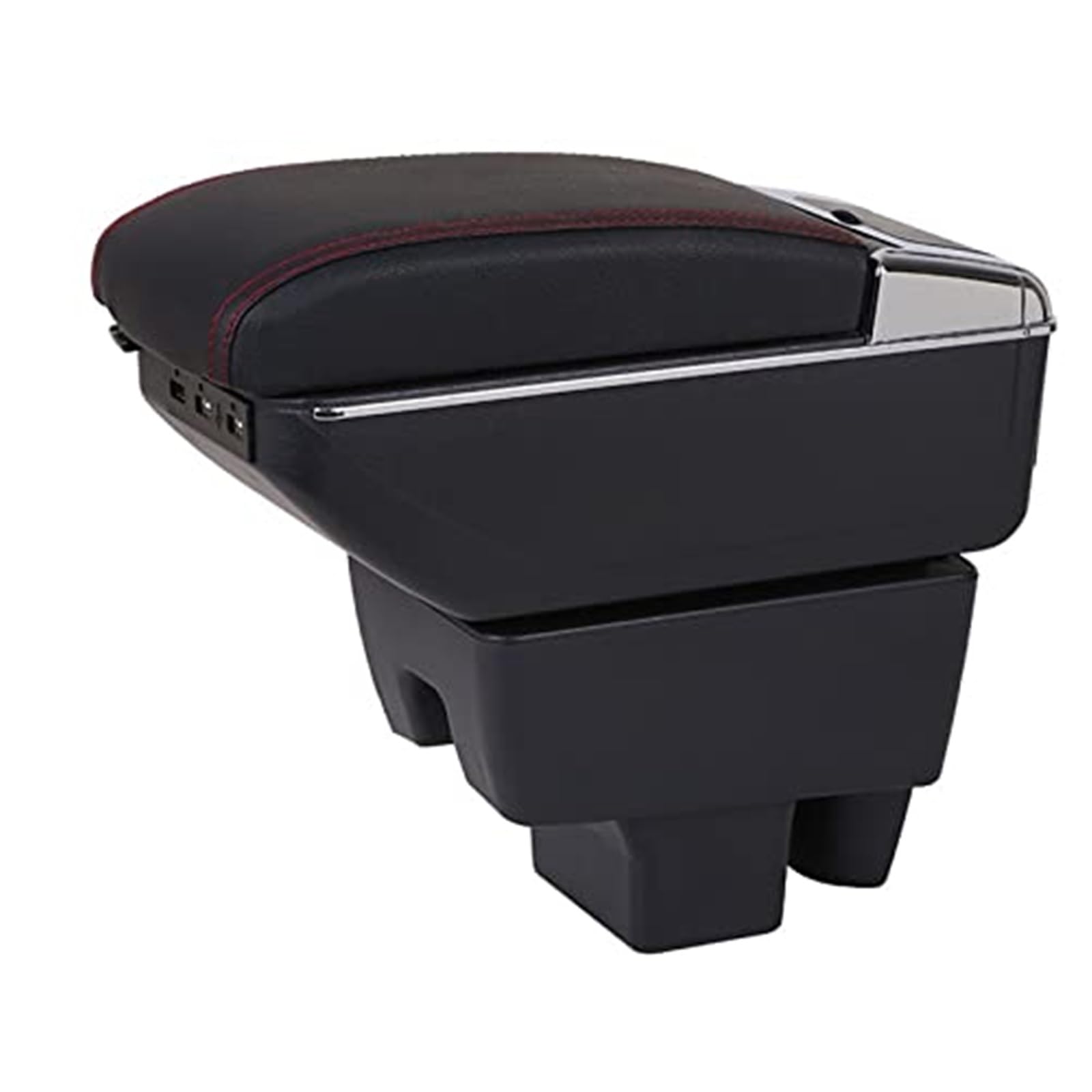 Wivplex for Skoda, for Rapid 2012 Armlehnenbox Mittelkonsole Aufbewahrungsbox Armlehnenbox Free Punch Handaufbewahrungsbehälter(Black D Red line) von Wivplex