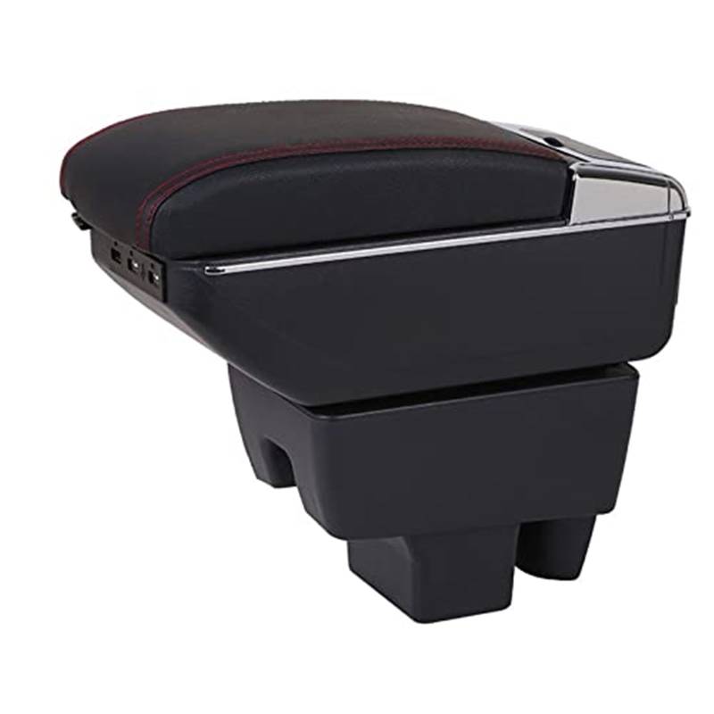 Wivplex for Skoda, for Rapid 2012 Armlehnenbox Mittelkonsole Aufbewahrungsbox Armlehnenbox Free Punch Handaufbewahrungsbehälter(Black D Red line) von Wivplex