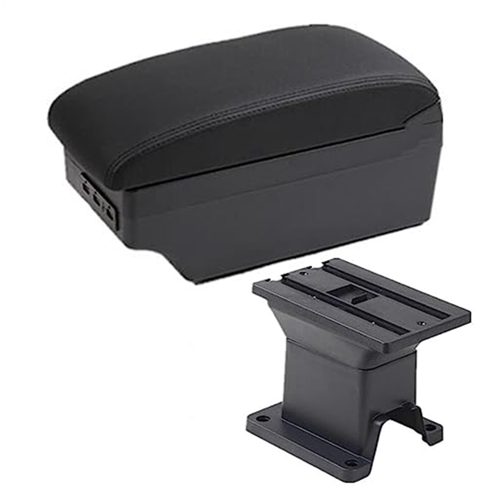 Wivplex for Toyota, IQ Armlehne Box Auto Armlehne Innen Zentrale Lagerung Box Auto Zubehör Nachrüstung Teile Mit USB Auto Armlehnen(Black C Black Line 7usb) von Wivplex
