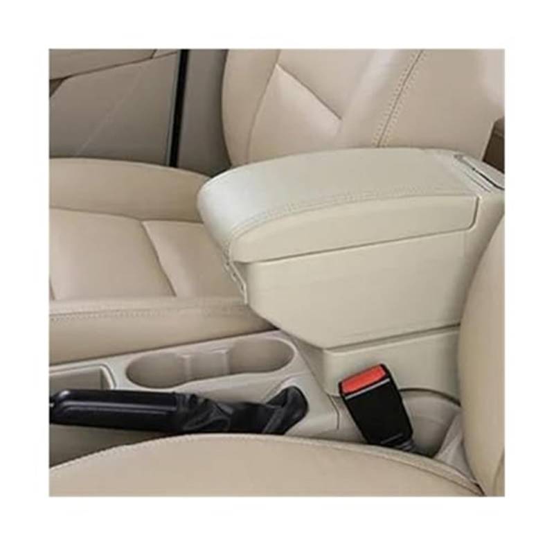 Wivplex for VW, for Vento, for Polo, V 2009–2020, Auto-Armlehnenbox, Mittelkonsole, Aufbewahrungszubehör mit USB-Autozubehör(Black E Beige 9 USB) von Wivplex