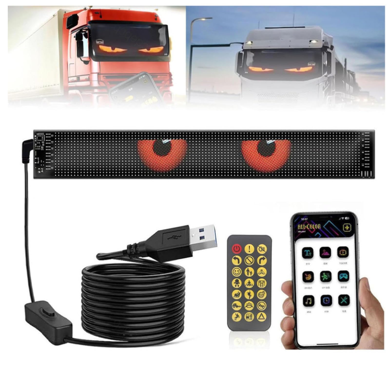 𝐋𝐄𝐃 Augen, Programmierbare 𝐋𝐄𝐃 Displ𝑎y Einfache Installation Konzerten,4.7in*23.4in 𝐋𝐄𝐃 Augen, Programmierbare 𝐋𝐄𝐃 Displ𝑎y Einfache Installation Konzerten,4.7in*23.4in von Wizvox