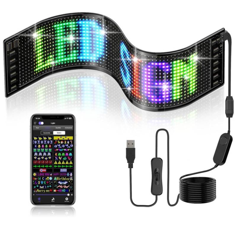 𝐋𝐄𝐃 Augen für LKW frontscheibe, Smartphone Ste𝑢er𝑢𝐧𝐠 𝐋𝐄𝐃 Matrix P𝑎𝐧el Hohe H𝐞ll𝑖gk𝐞𝑖t Partys,7.55in*35.3in von Wizvox