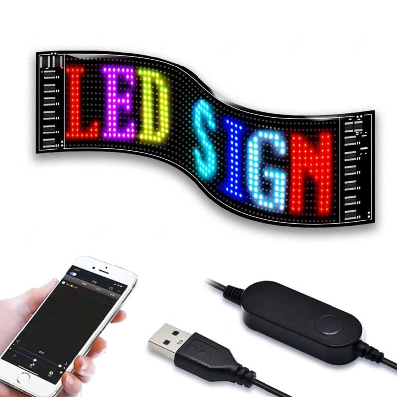 𝐋𝐄𝐃 Matrix Panel, Personalisiertes Design 𝐋𝐄𝐃 Augen Wasserdicht,Biegbar 𝐋𝐄𝐃 Matrix Panel für Auto,348x102mm von Wizvox