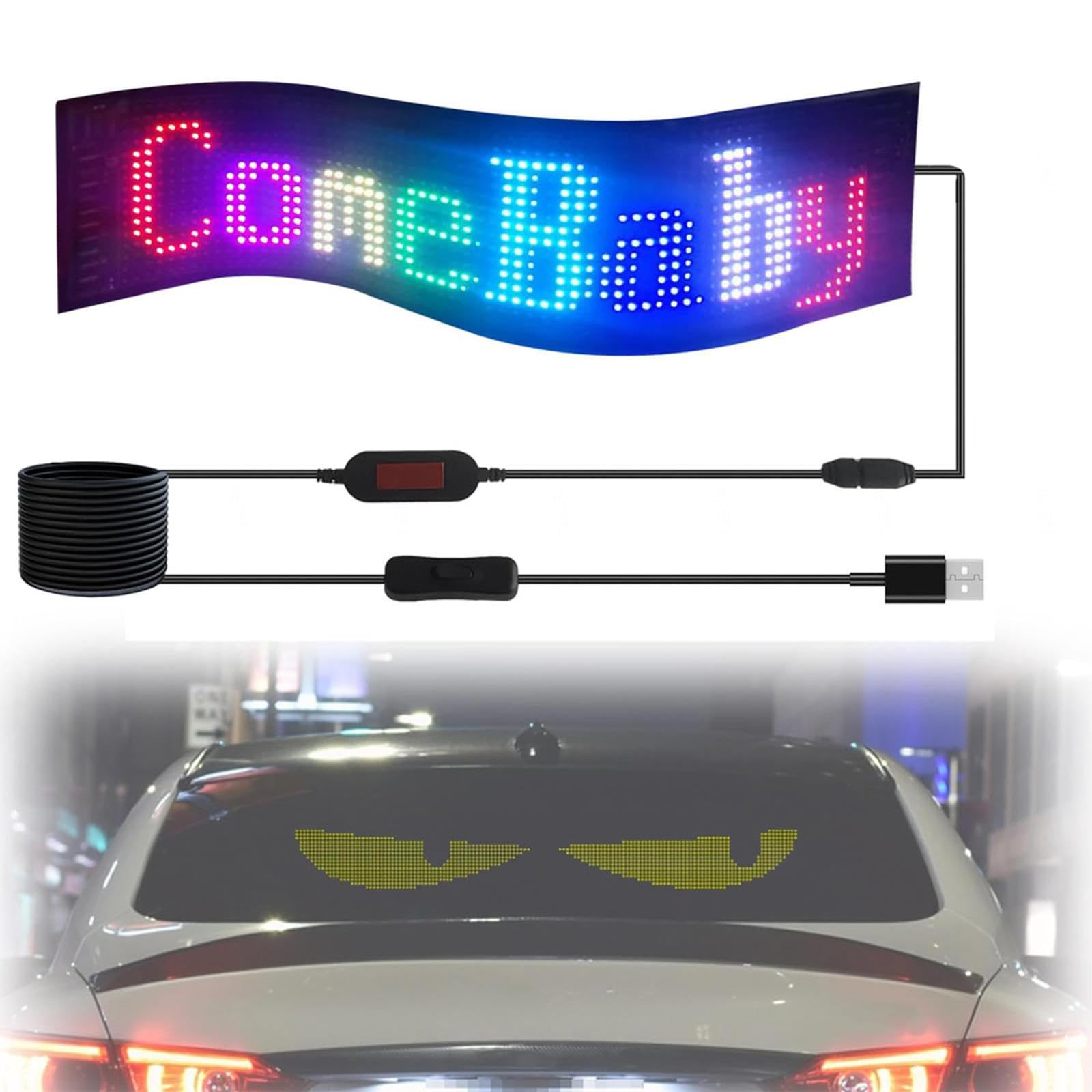 𝐋𝐄𝐃 Matrix Panel, Personalisiertes Design LKW 𝐋𝐄𝐃 Augen Wasserdicht,Biegbar 𝐋𝐄𝐃 Matrix Panel Auto für LKW Frontscheibe,173x70mm 𝐋𝐄𝐃 Matrix Panel, Personalisiertes Design LKW 𝐋𝐄𝐃 Augen Wasserdicht,Biegbar 𝐋𝐄𝐃 Matrix Panel Auto für LKW Frontscheibe,173x70mm von Wizvox