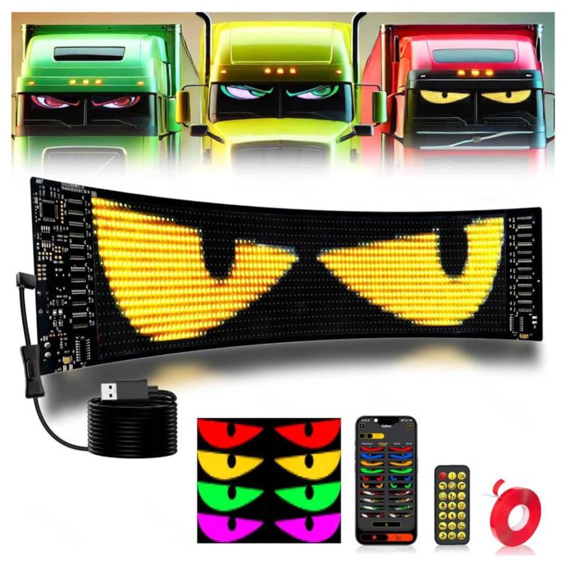 𝐋𝐄𝐃 Matrix P𝑎𝐧el, Programmierbare 𝐋𝐄𝐃 Eyes for Truck Hohe H𝐞ll𝑖gk𝐞𝑖t Konzerten,2.75in*6.8in von Wizvox