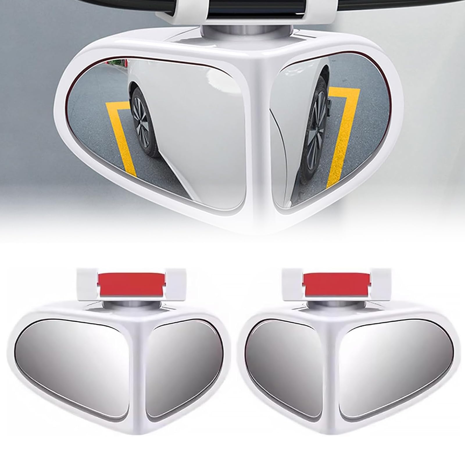 Wjelet 2Pcs 2 in 1 Auto Toter Winkel Spiegel Toter Winkel Spiegel Auto 360 Grad Drehung Weitwinkel Rückspiegel Universal blind spot Zusatzspiegel für PKW SUV LKW Weiß Wjelet 2Pcs 2 in 1 Auto Toter Winkel Spiegel Toter Winkel Spiegel Auto 360 Grad Drehung Weitwinkel Rückspiegel Universal blind spot Zusatzspiegel für PKW SUV LKW Weiß von Wjelet