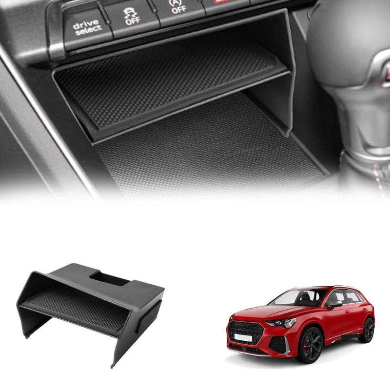 Wjelet Kompatibel mit Q3 F3 2019-2024 Mittelkonsole Organizer Aufbewahrungsbox, Mittelkonsole Auto Center Console Organizer Multifunktionaler Aufbewahrung für Audi Q3 F3 mk2 Sportback 2024 Zubehör von Wjelet