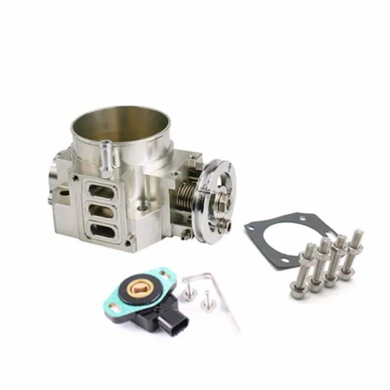 Drosselklappen 70 Mm Aluminium-Ansaugkrümmer-Drosselklappengehäuse + TPS Für Civic SI K-Serie K20 K20A Motor RSX(Silber) von Wjwftcmk