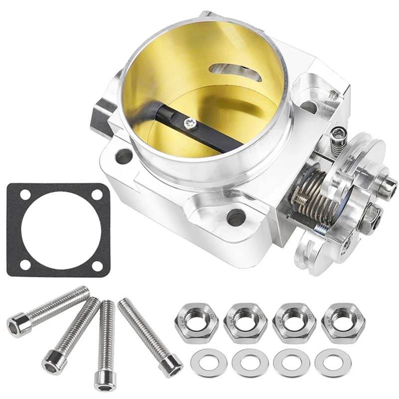 Drosselklappen 70mm Silber Aluminium Racing Drosselklappengehäuse CNC Performance Ansaugkrümmer Für Mitsubishi Für Evo 4 5 6 Eclipse DSM 4G63 Motor 96-00 von Wjwftcmk