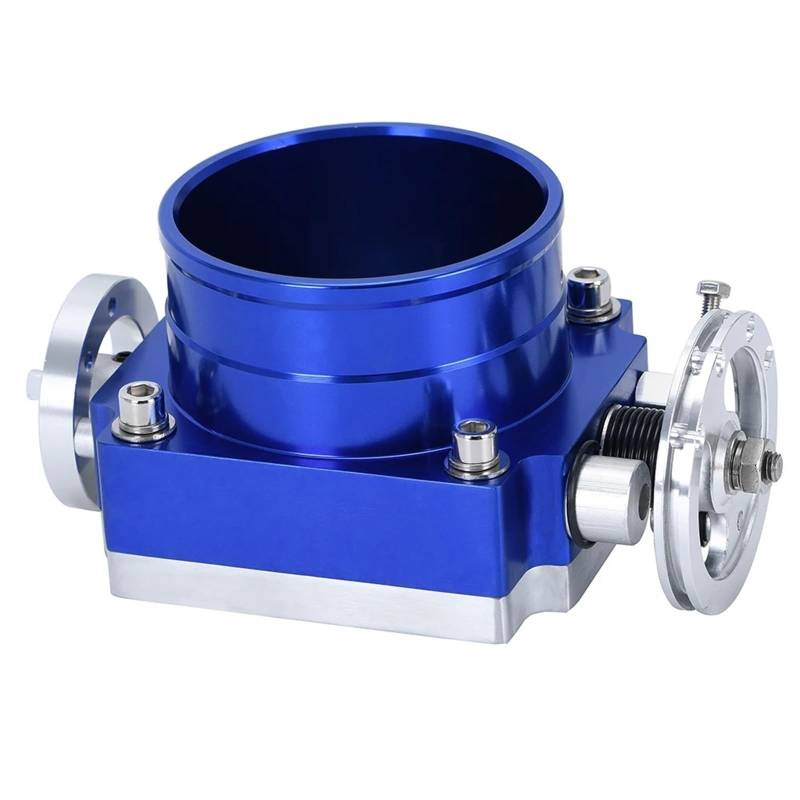 Drosselklappen 90 MM Billet Aluminium Drosselklappengehäuse Performance Ansaugkrümmer High Flow Autozubehör 3,5" WLR6990(Blau) von Wjwftcmk