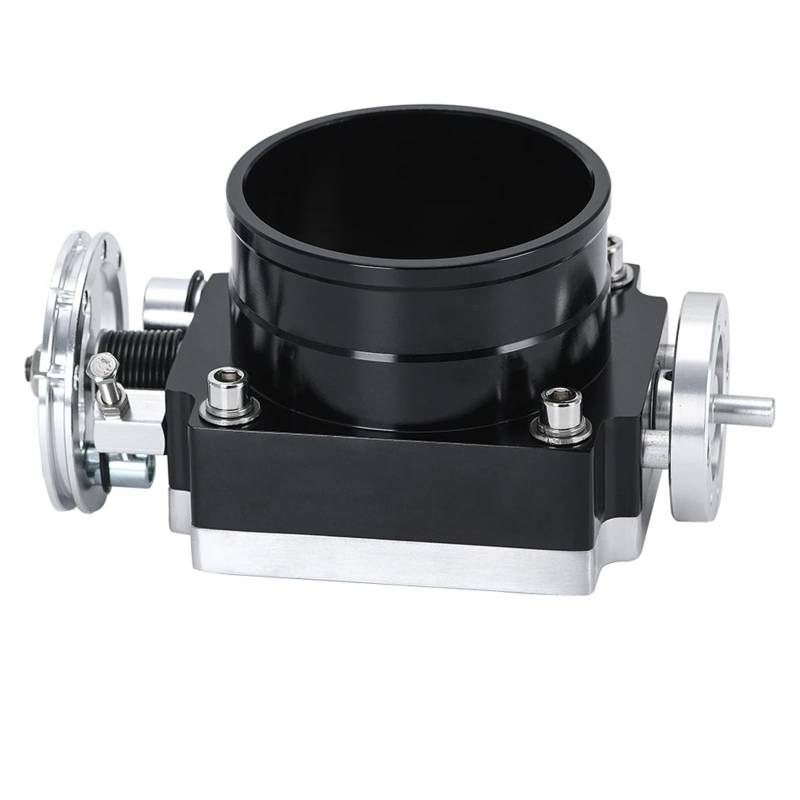 Drosselklappen 90 MM Billet Aluminium Drosselklappengehäuse Performance Ansaugkrümmer High Flow Autozubehör 3,5" WLR6990(Schwarz) von Wjwftcmk