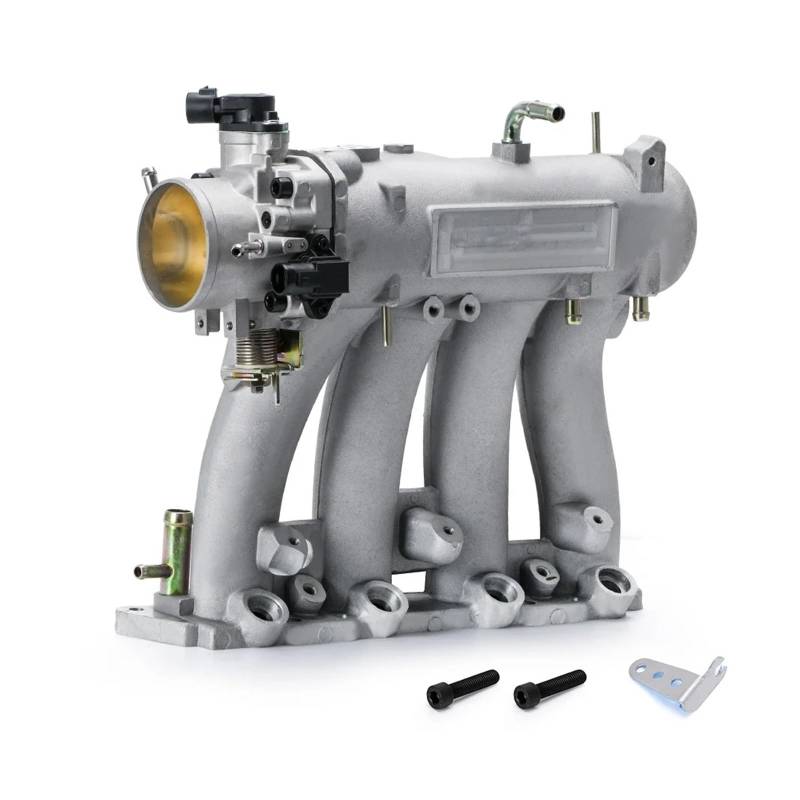 Drosselklappen Aluminium D15 D16 D-Serie Ansaugkrümmer Mit 70 Mm Drosselklappengehäuse Und TPS Für 1988–2000 Für Civic CRX DEL SOL(Silber) von Wjwftcmk