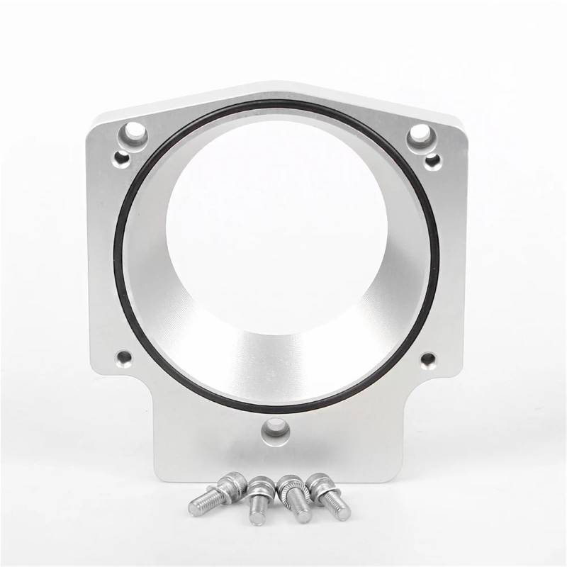 Drosselklappen Angekommener 102-mm-Ansaugkrümmer-Drosselklappengehäuse-Distanzadapter Für GM LS1 LS2 LS6 LSX LS4 RS-THB027(Silber) von Wjwftcmk