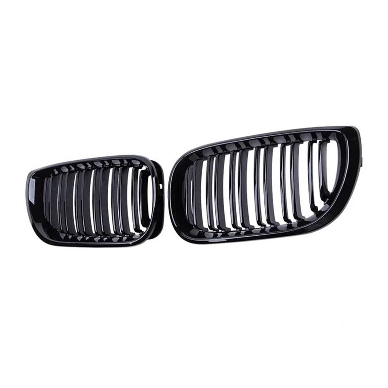 Front Kühlergrille Auto-Nierengrill Vorn Schwarz Glänzend Doppellamellen-Motorhaubengrill Renngrills Für 3er E46 4-Türer 2002–2005 Autoersatz von Wjwftcmk
